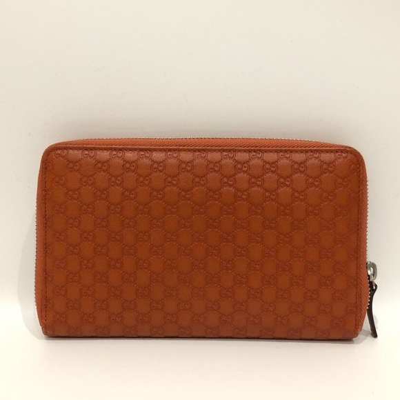 Gucci Orange Microguccisima GG Leather Zip Around Long Wallet - Picture 1 of 12